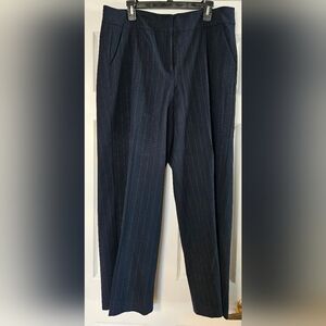 Lane Bryant Navy Pinstripe Wide Leg Pants